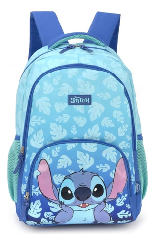 Mochila Stitch Disney Back School, color azul