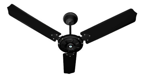 Ventilador Eco Rio De Teto Tron Preto 3 Pás Pretas