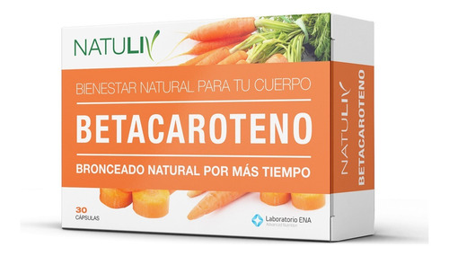 Natuliv Betacaroteno Bronceado Natural X 30 Cápsulas Sabor Sin sabor