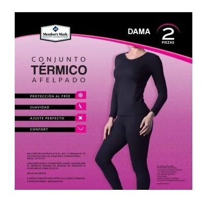 Imagen 4 de 4 de Conjunto Térmico Afelpado Negro Para Dama Member's Mark