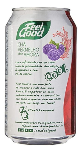 Imagem 2 de 3 de 6x Chá Vermelho Com Amora Feel Good 330ml