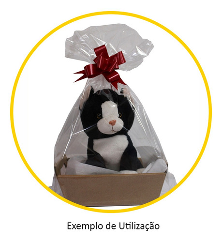 Imagem 2 de 2 de Saco Para Cesta Celofane Embalagem 60x89 Transparente Com 25