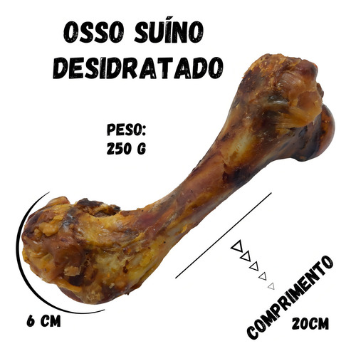 Kit 3 Fêmur Suína Osso Natural Desidratada Pet Grande Médios