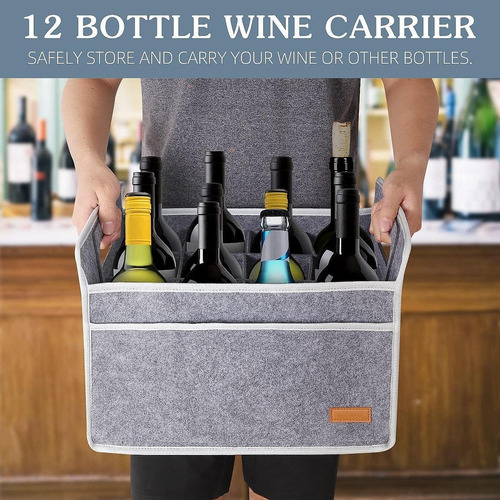 Caja Para Guardar 12 Botellas De Vino, Con Asa, Para