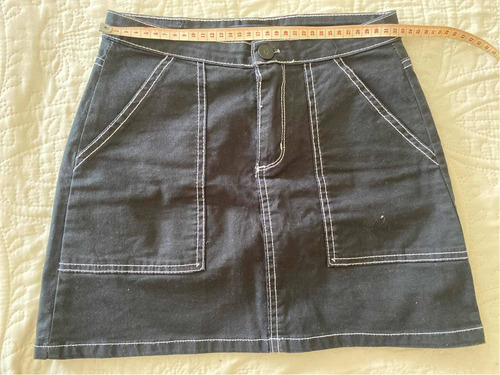 Mini De Jean Negro Como Quieres Talle 38