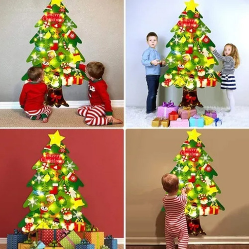 Kit De Luces De Fieltro Para Árbol De Navidad Para Colgar En