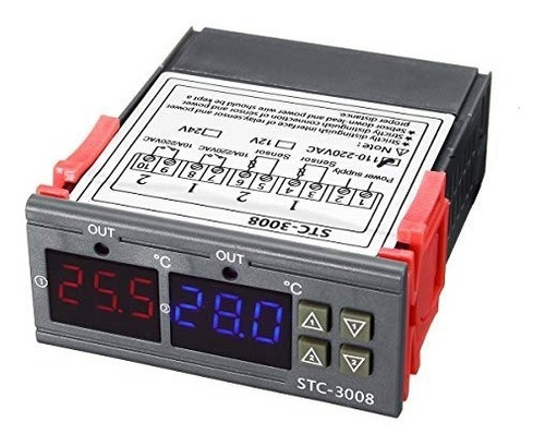 Controlador De Temperatura Doble Sonda Stc3008 110/220v