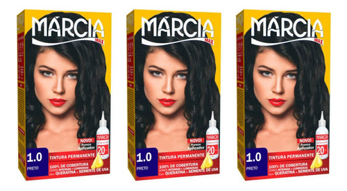 Márcia Tinta 1.0 Preto 30ml (kit C/03)