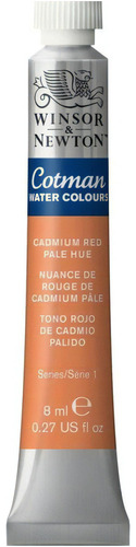 Aquarela Cotman Winsor e Newton Pomo 8 ml de vermelho cádmio pálido 103