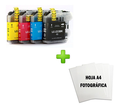 Pack 4 Cartuchos Compatibles Brother Lc 233 / 231 Mfc J 480 