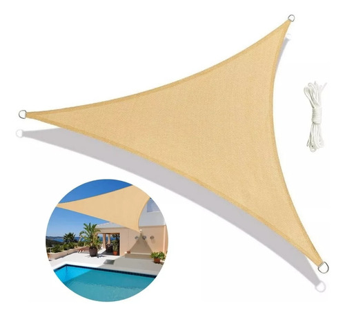 Malla Sombra Toldo Vela Triangular 3.6m X 3.6m Jardín 