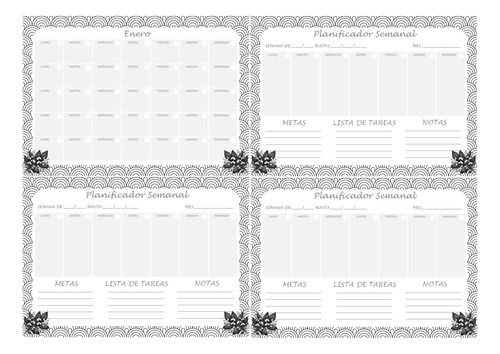 Kit Imprimible +40 Planners A4 +pdf + Editables Piña