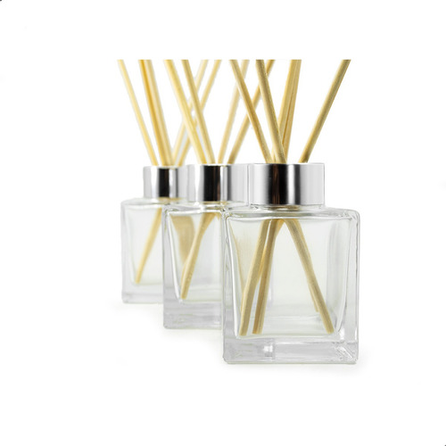 10 Vidro Aromatizador Cubo 100ml Tampa Luxos Cor Transparente Não Se Aplica
