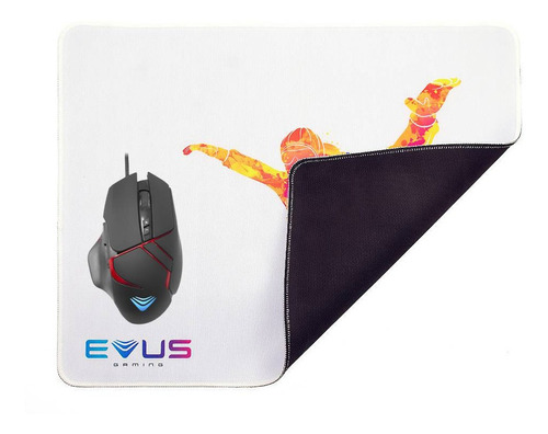 Kit Gamer Evus Mouse Mo07 Stalker E Mouse Pad Branco