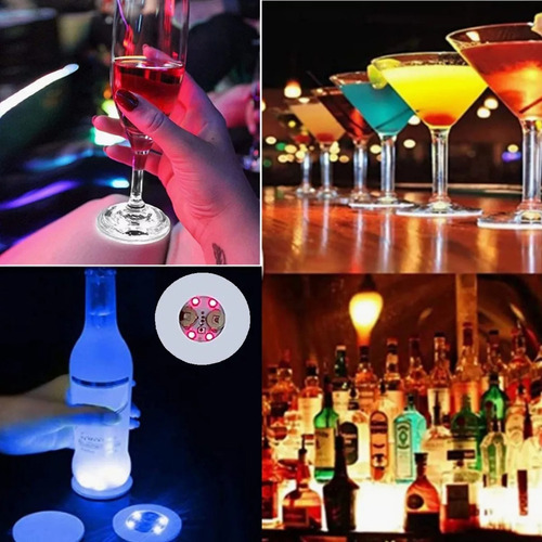 Jinshang Posavasos Con Luces Led Para Bebidas Cerveza Pubs,