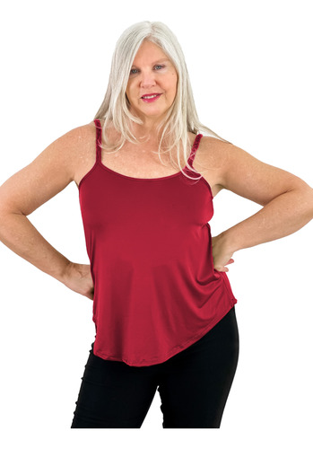 Musculosa Basica Lisa Bretel Seda Fria Mujer