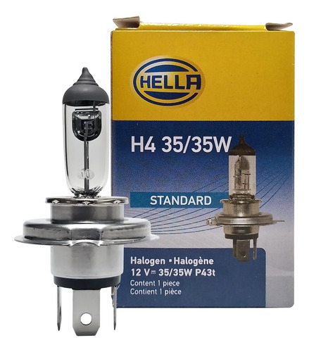 Foco Para Motocicleta H4 Hella 12v 35w Base P43t