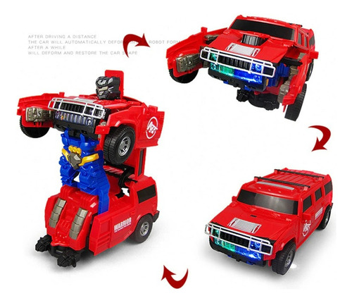 Camioneta Jeep Robot Transformers Auto Luz Y Sonido De Niños