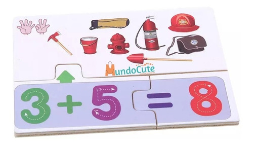 Imagen 4 de 5 de Rompecabezas Sumas Caja Didáctica Abc Y Juego Matemáticas