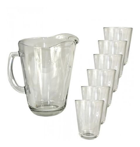 Imagen 4 de 7 de Juego De Jarra Y Vasos 7pz Vidrio Resistente 1.7l Calypso