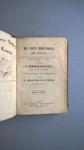 De Arte Rhetorica - Decolonia - Juvencio 1861