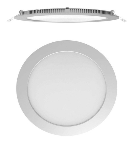 Imagen 2 de 8 de Panel Led 18w Plafon Redondo Embutir Luz Calida Fria Neutr#