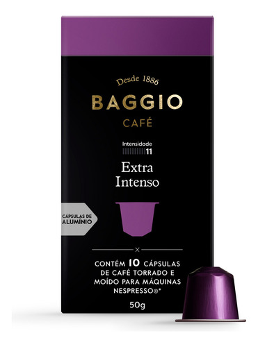  Baggio Gourmet Café extra intenso 10 cápsulas sem glúten