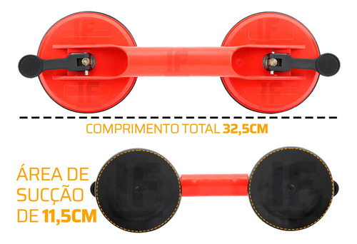 Imagem 4 de 6 de Ventosa Dupla P/ Vidros, Metais, Mármores, Espelhos Até 80kg