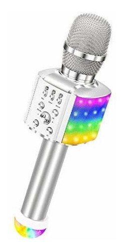 Bonaok Micrófono Inalámbrico Bluetooth Karaoke Con Luces De
