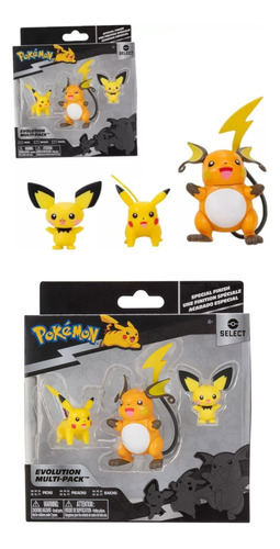 Set Figuras Pokémon Evolución Pikachu Original 