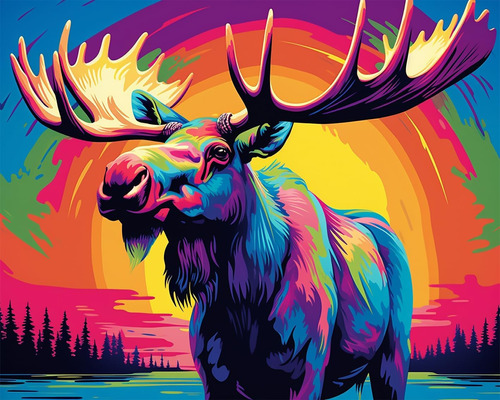 Diy Paint By Numbers Kit For Adults Moose Paint By Numb...