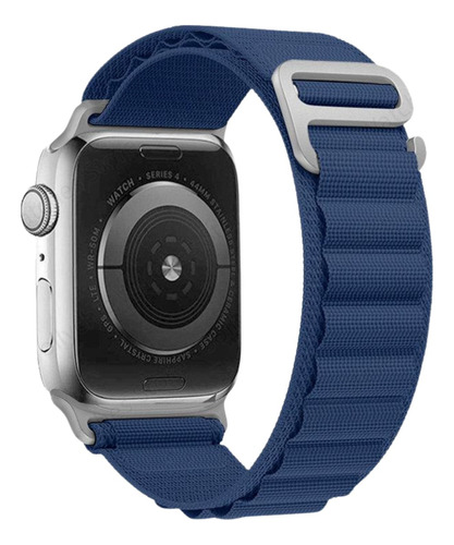 Pulseira Alpine Loop Para Apple Watch Série 8 45mm Ultra 49 Cor Azul-marinho