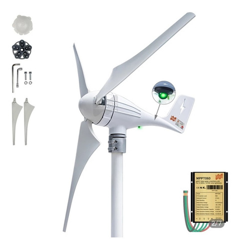 Imagem 1 de 6 de Aerogerador Turbina Energia Eólica 600w 12/24v - C/ Controla