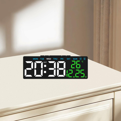 Reloj Despertador Digital Multiusos Concha Negra Tiempo