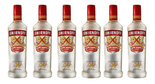 Pack De 6 Vodka Smirnoff X1 Tamarindo Aztec 750 Ml