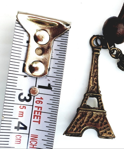 Collar Cuero Con Dije Torre Eiffel