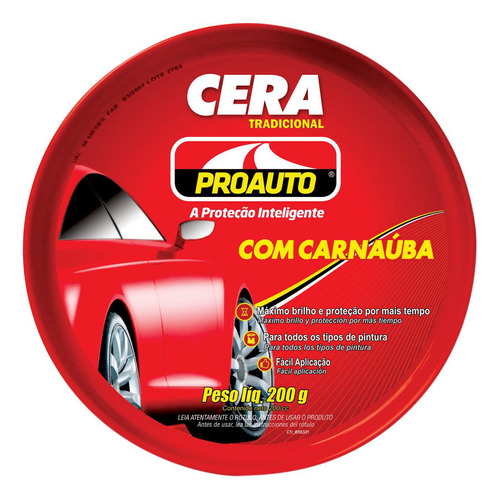 Cera Pasta Tradicional Com Carnaúba 200g - Proauto