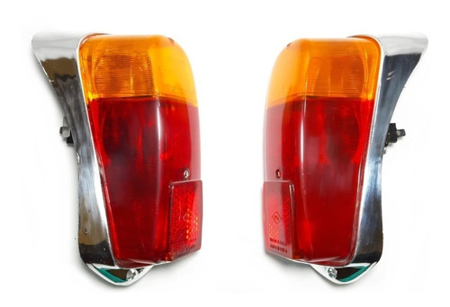 Faros Traseros Plástico Cromado Fiat 600 X 2 