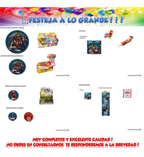 Kit Imprimible Avengers Decoración Cumpleaños Candy Bar