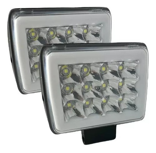 Par Faro Dually 12 Led Fijo Estrobo Aro Gel Cob Colores Glo