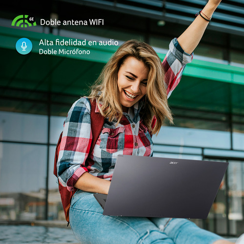 Notebook Acer 15'6 Amd Ryzen 7 + 8gb Ram + 512 Ssd +w10 Gris