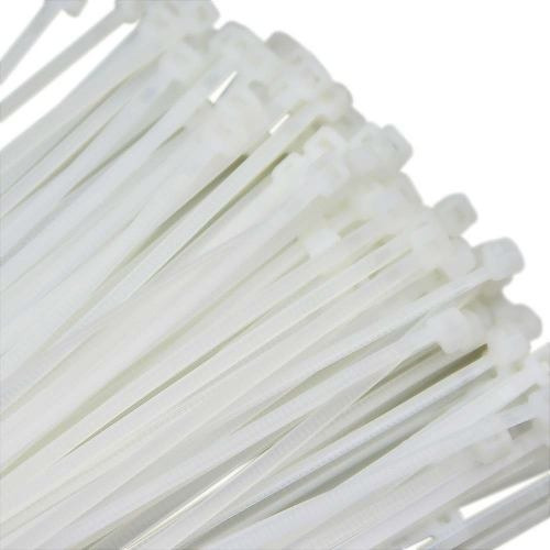 Abraçadeira Em Nylon Branca 2,5mm X 15cm Com 100 Unidades Cor Branco