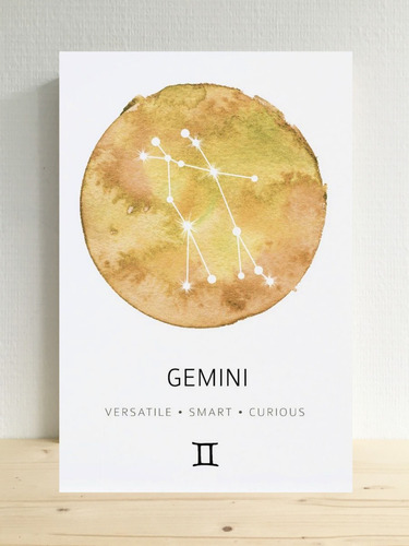 Cuadro Geminis Signo Zodiaco Constelacion Personalizad 20x30