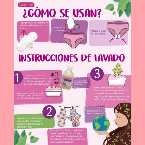 Imagen 6 de 8 de Toalla Femenina Lavable Lubella Nocturna
