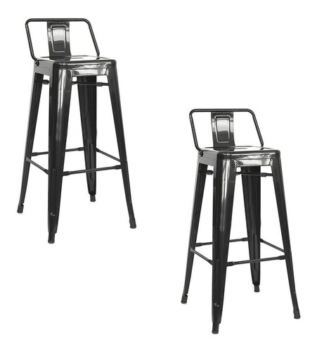 Silla True Con Espaldar Negro Set X 2