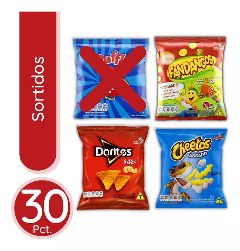 Salgadinho Elma Chips Kit Com 10 Unidades - Cheetos/ Fandangos / Doritos