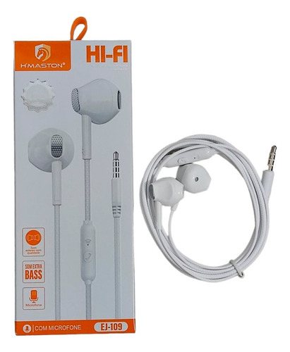 Fone De Ouvido Com Fio Branco