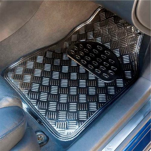 Imagem 4 de 4 de Jogo Tapete Automotivo Alumínio Chumbo Carbono Tuning 4 Pçs