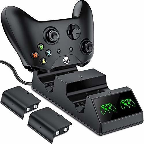 Xbox One - Cargador De Carga Dual Con 2 Baterias Recargables