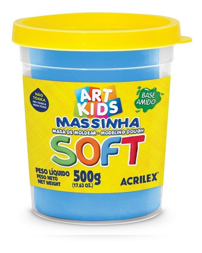 Massinha De Modelar Art Kids Soft 500g Azul Acrilex